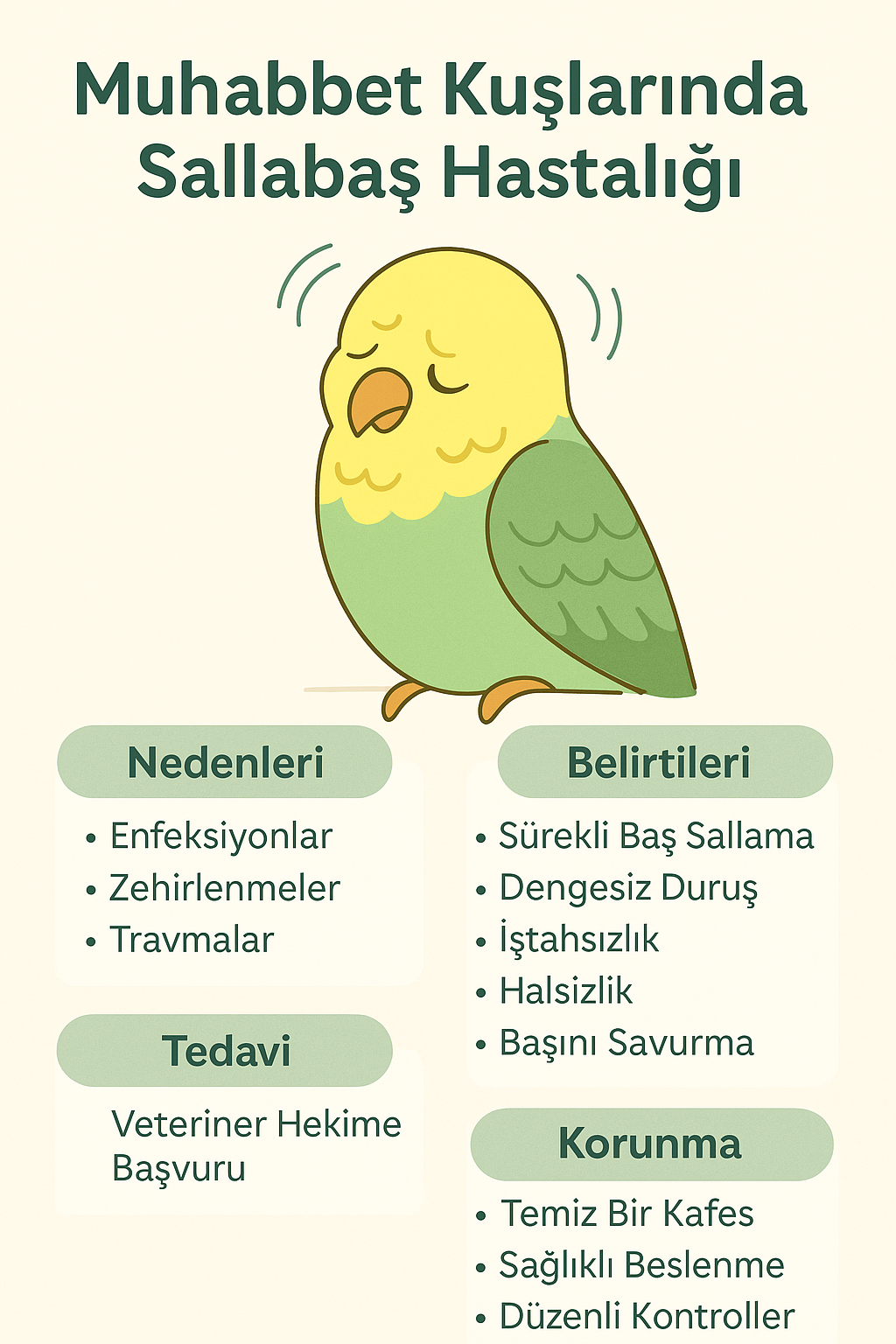 muhabbet kuşu sallabaş hastalığı